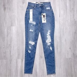 Tinseltown Women's Size 0/24 NWT High Rise Blue Skinny Jeans New